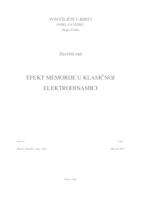 prikaz prve stranice dokumenta Efekt memorije u klasičnoj elektrodinamici
