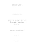prikaz prve stranice dokumenta Wignerova klasifikacija elementarnih čestica