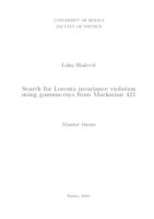 prikaz prve stranice dokumenta Search for Lorentz invariance violation using gamma-rays from Markarian 421